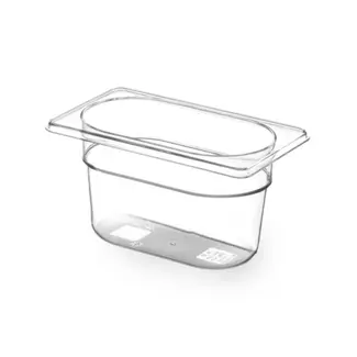 Hendi GN 1/9 container - BPA-vrij Tritan - 0,6L - transparant - temperatuurbestendig - stapelbaar