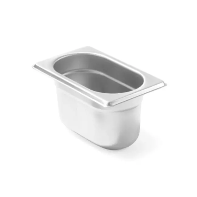 HENDI GN-container 1/9 – Budget Line – 0,6L – 176x108x65 mm – lichtgewicht roestvrij staal