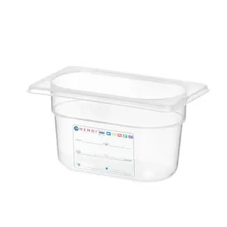 HENDI Container GN 1/9 0,9 liter transparant met HACCP-label in keuken