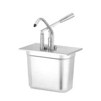 HENDI Deksel met pomp voor GN-containers – nauwkeurige dosering – roestvast staal – 270x165 mm