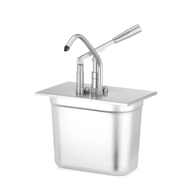 HENDI Deksel met pomp voor GN-containers – nauwkeurige dosering – roestvast staal – 270x165 mm