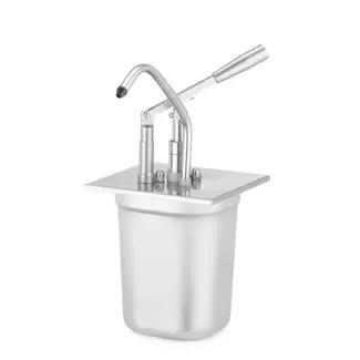 HENDI Deksel met pomp voor GN-containers – 180x165 mm – roestvast staal – polypropyleen – 35 ml dosering