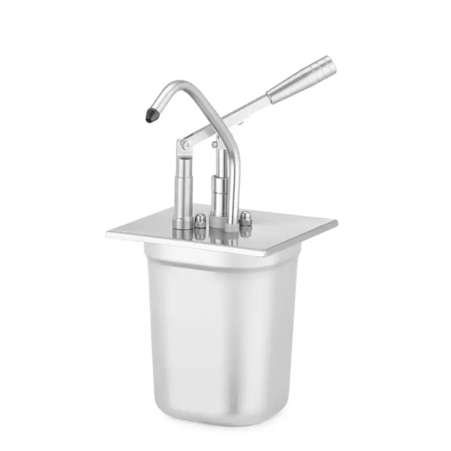 HENDI Deksel met pomp voor GN-containers – 180x165 mm – roestvast staal – polypropyleen – 35 ml dosering