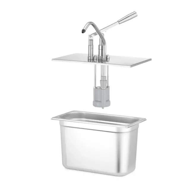 HENDI Deksel met pomp voor GN-containers – roestvast staal – 330x180 mm – GN 1/3