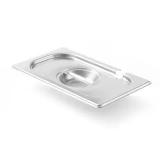 HENDI GN 1/4 deksel met lepeluitsparing 265 x 162 mm van RVS voor oven