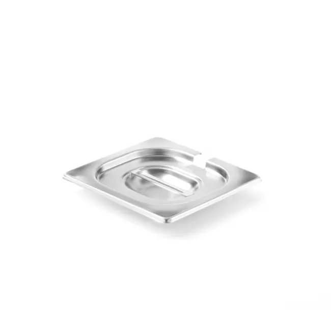 HENDI Deksel met lepeluitsparing – GN 1/6 – 176x162 mm – roestvast staal 18/10