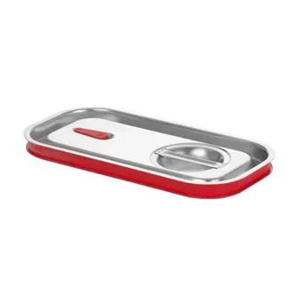 HENDI GN 1/3 deksel met siliconenrand 325 x 176 mm van RVS voor oven