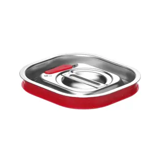 HENDI GN 1/6 deksel met siliconenrand 156 x 142 mm van RVS voor oven