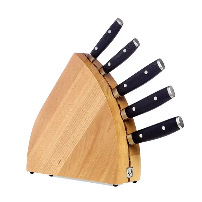 Yaxell Messenblok voor 5 Messen – Beukenhout – Veilig en Stijlvol