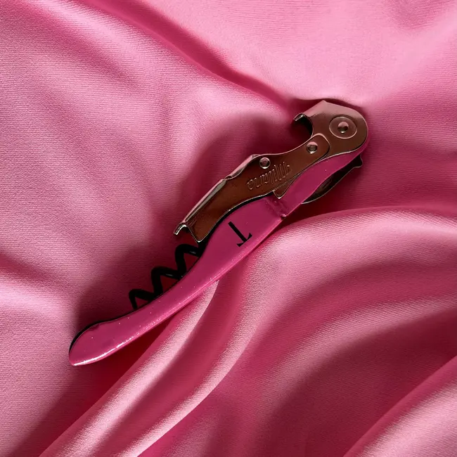 TRINK Sommeliermes – Roze Glitter Design – Luxe Wijnopener – Italiaans Vakmanschap