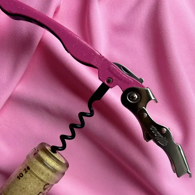 TRINK Sommeliermes – Roze Glitter Design – Luxe Wijnopener – Italiaans Vakmanschap
