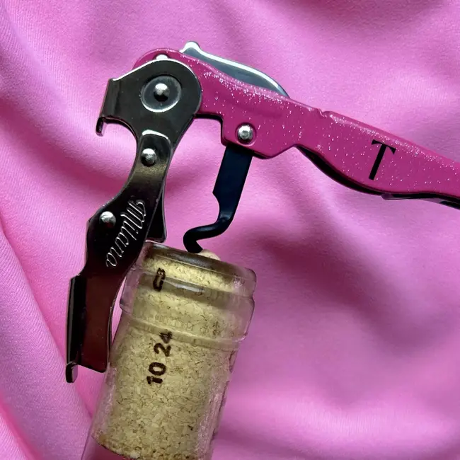 TRINK Sommeliermes – Roze Glitter Design – Luxe Wijnopener – Italiaans Vakmanschap