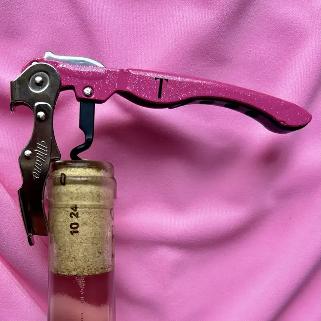 TRINK Sommeliermes – Roze Glitter Design – Luxe Wijnopener – Italiaans Vakmanschap