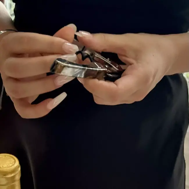 TRINK Luxe gouden sommeliermes – Italiaans design – Volledig metalen handvat – Dubbele hefboom – Compact en opvouwbaar