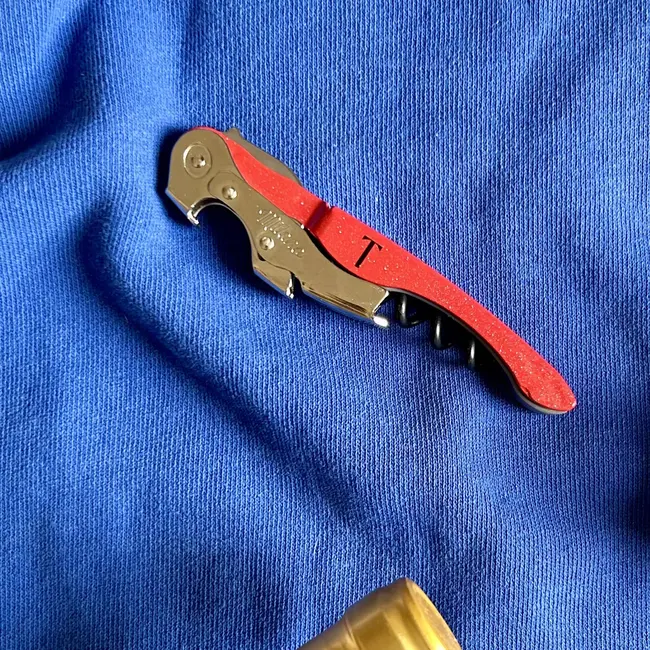 TRINK Sommeliermes – Rode Glitter – Dubbele Hefboom – Italiaans Vakmanschap