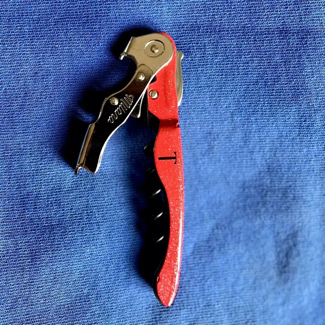 TRINK Sommeliermes – Rode Glitter – Dubbele Hefboom – Italiaans Vakmanschap