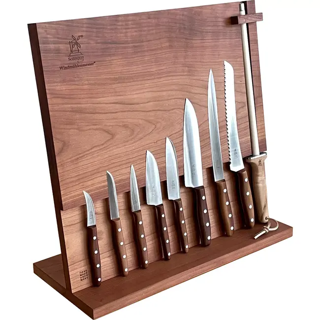 Robert Herder Magnetische Messenblok met Voet – 50,0x51,0x23,5 cm – Kersenhout – Exclusief Messen