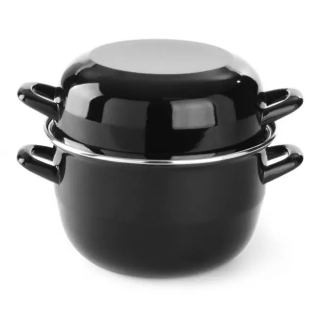 Anovi Mosselbestek Set – Authentiek Design – Handgemaakt – Inclusief 3,5L Mosselpan – Luxe Geschenkverpakking