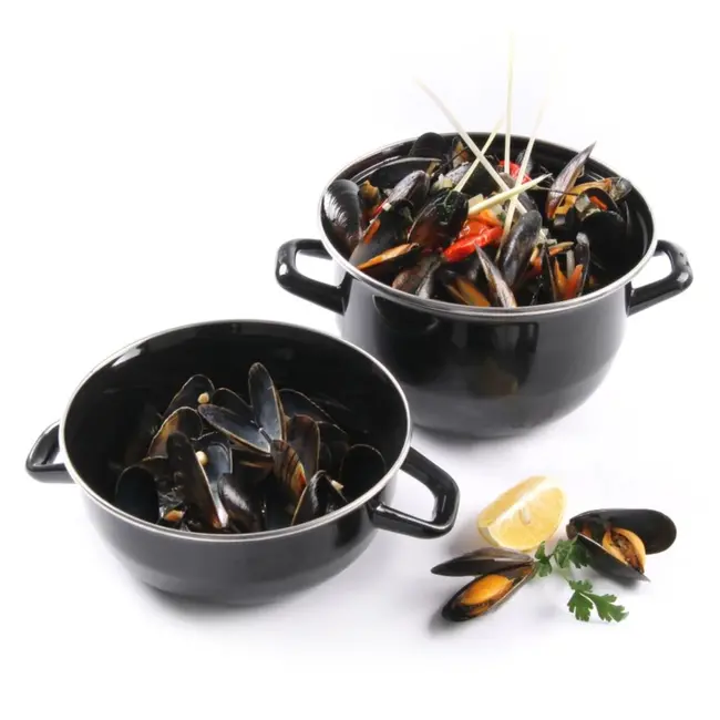 Anovi Mosselbestek Set – Authentiek Design – Handgemaakt – Inclusief 3,5L Mosselpan – Luxe Geschenkverpakking