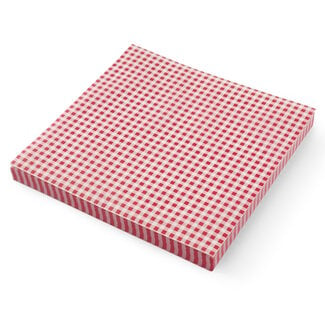 HENDI Vetbestendig papier rood-wit geruit 305 x 305 mm, 500 vellen