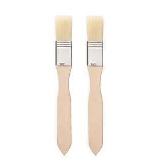 HENDI Boter- en bakkwast plat – houten steel – 190x20 mm – set van 2