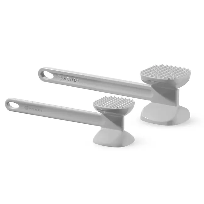 HENDI Dubbelzijdige vleeshamer XL – aluminium – 300x80 mm – lichtgrijs