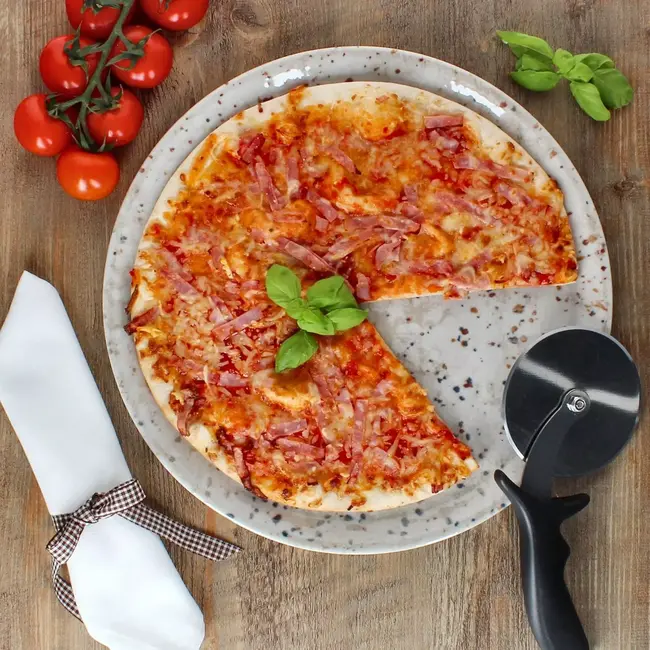 HENDI Pizzabord – Drop Collection – Lichtgrijs – Ø 310 mm – Modern Design – Vaatwasmachinebestendig