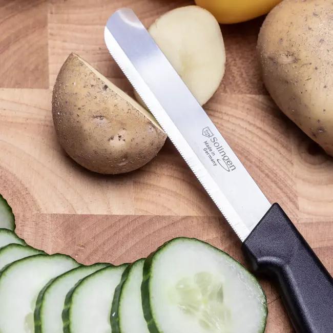 Solingen Tafelmes – Allround Kartelmes – Brede Smeerkant – RVS – 21,5 cm – Set van 5