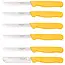 Solingen Tafelmes – Microkartel – Brede smeerkant – RVS – Geel – 21,5 cm – Set van 6