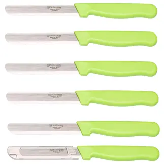 Solingen Allround tafelmes – microkartel – brede smeerkant – RVS – 21,5 cm – groen – set van 6