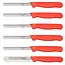 Solingen Tafelmes – Microkartel – Brede smeerkant – RVS – 21,5 cm – Rood – Set van 6