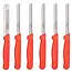 Solingen Tafelmes – Microkartel – Brede smeerkant – RVS – 21,5 cm – Rood – Set van 6