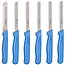 Solingen Allround tafelmes – microkartel – brede smeerkant – RVS – 21,5 cm – blauw – set van 6