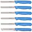Solingen Allround tafelmes – microkartel – brede smeerkant – RVS – 21,5 cm – blauw – set van 6