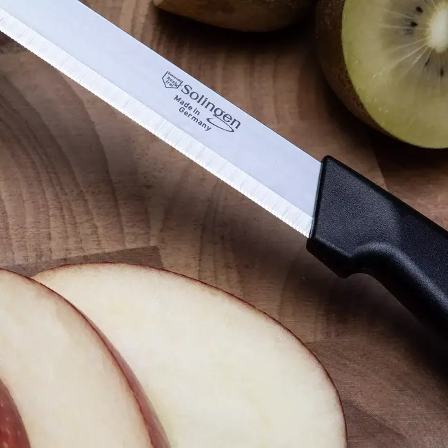 Solingen Allround tafelmes – Microkartel – Brede smeerkant – RVS – 21,5 cm – Zwart – Set van 6