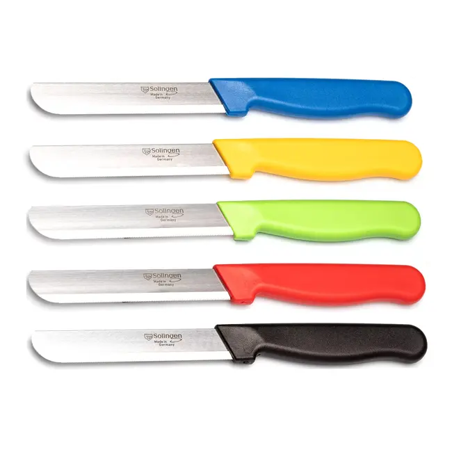Solingen Tafelmes – Allround Kartelmes – Brede Smeerkant – RVS – 21,5 cm – Set van 5