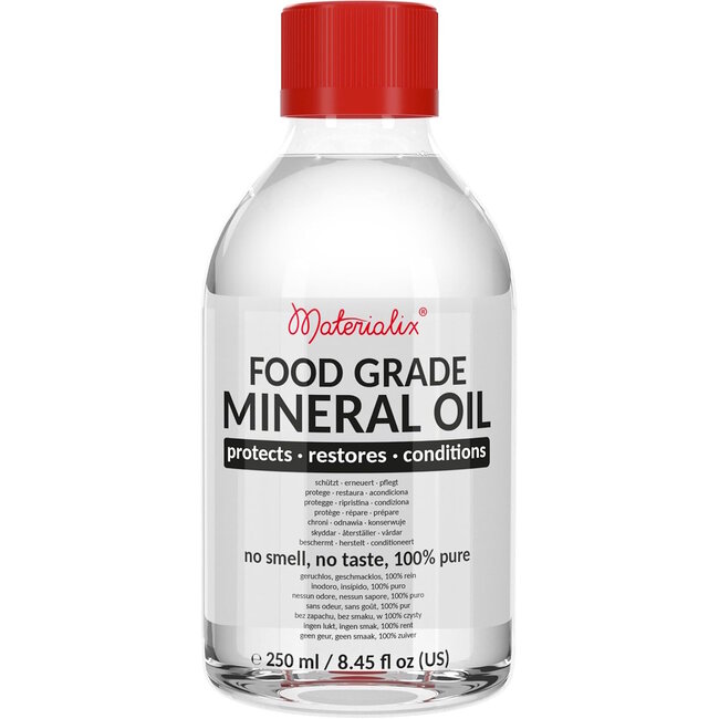 Materialix Minerale Olie voor Hout en Bamboe Snijplanken – Voedselveilig – 250ml