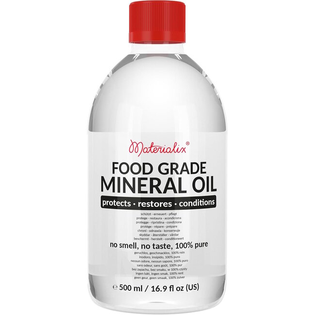 Materialix Minerale Olie voor Hout en Bamboe Snijplanken – Voedselveilig – 500ml