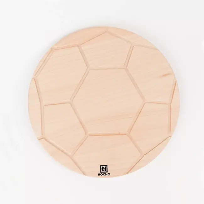 HOCHO Snijplank Beukenhout – Voetbaldesign Ø 260x15 mm – Stijlvol en Functioneel