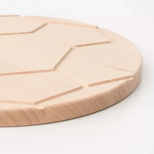 HOCHO Snijplank Beukenhout – Voetbaldesign Ø 260x15 mm – Stijlvol en Functioneel