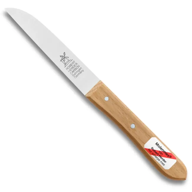 Robert Herder Molenmes – Schilmesje – Benelux – Carbonstaal – Recht – Lemmet 85 mm – Lang Heft – Beukenhout – 2 Stuks