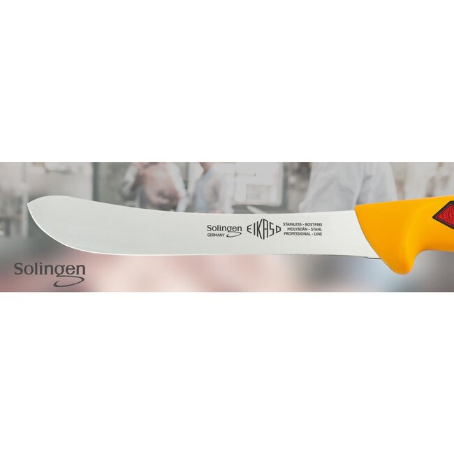 Eikaso Solingen Slachtmes – Semi-flexibel Lemmet – Ergonomisch Geel Handvat – 23 cm