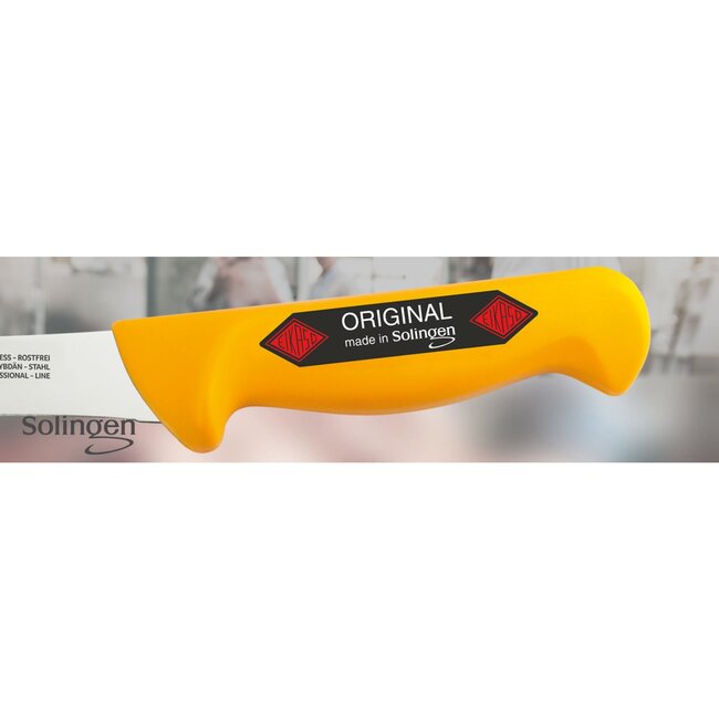 Eikaso Solingen Slachtmes – Semi-flexibel Lemmet – Ergonomisch Geel Handvat – 23 cm