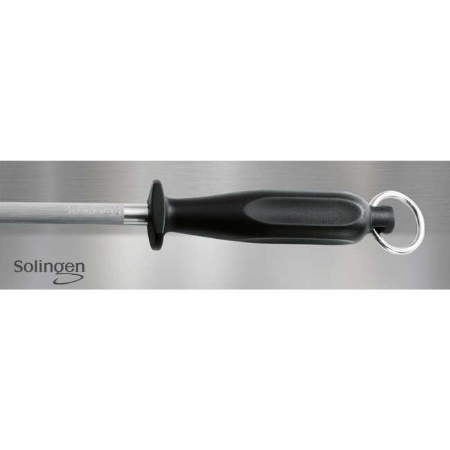 Eikaso Solingen Rond aanzetstaal – grof – ergonomisch zwart handvat – 23 cm