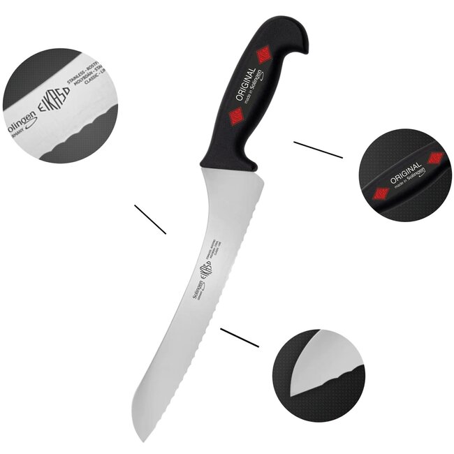 Eikaso Solingen Broodmes – Golfsnede – Ergonomisch Handvat – 22 cm – Roestvrij Staal