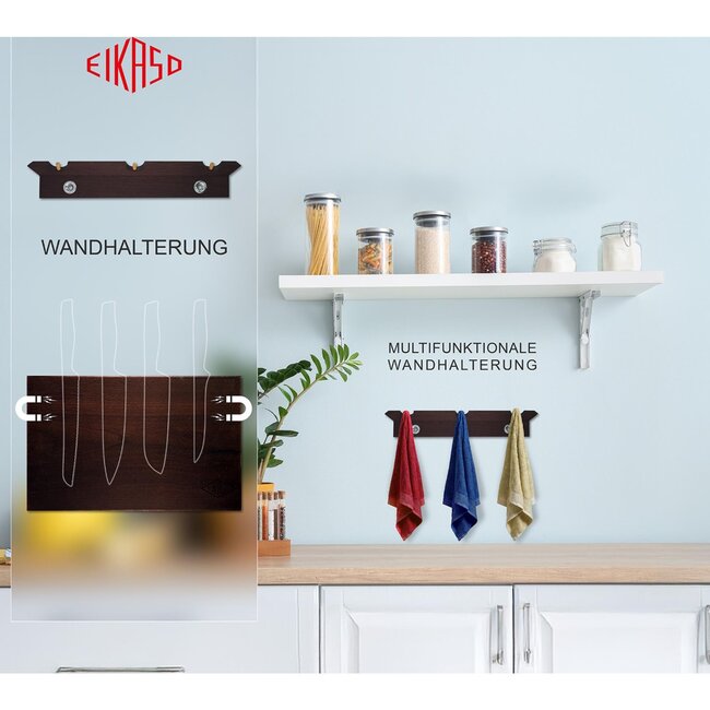 Eikaso Solingen Magnetisch messenblok – Hoogwaardig hout – Onzichtbare magneten – Driedelig ontwerp – Stijlvol en functioneel