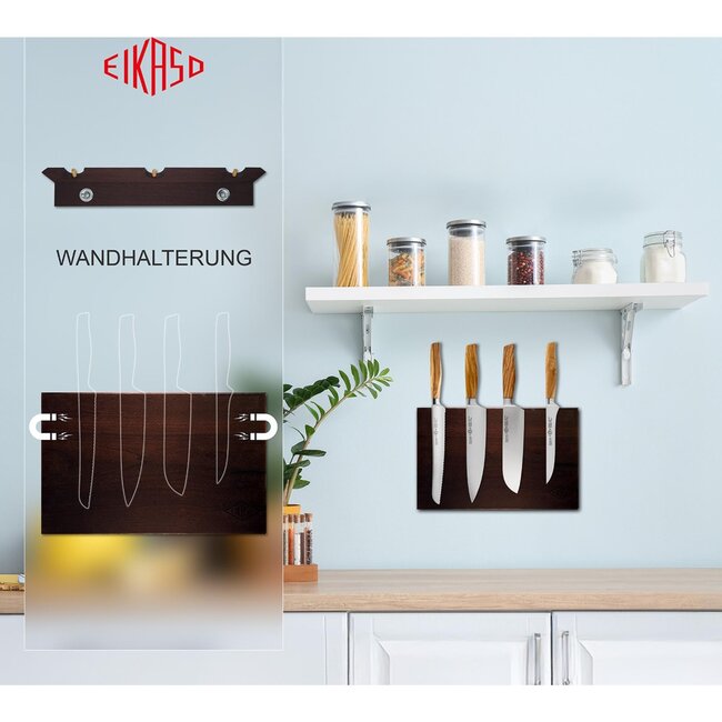 Eikaso Solingen Magnetisch messenblok – Hoogwaardig hout – Onzichtbare magneten – Driedelig ontwerp – Stijlvol en functioneel