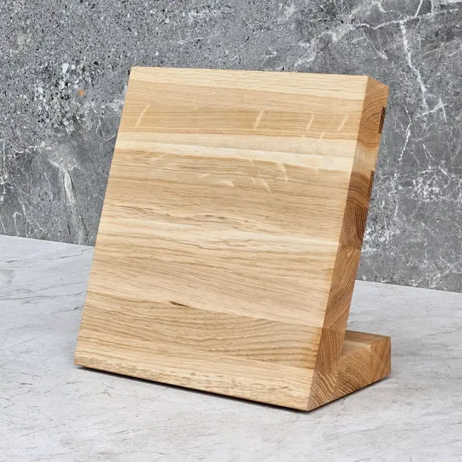 HOCHO Eiken Magnetisch Messenblok – 230x100x230 mm – Voor 4 Messen