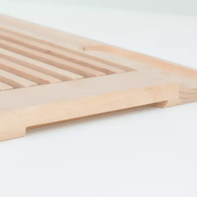 HOCHO Beukenhouten Broodsnijplank 355x295x22 mm – Met Kruimelrooster & Mesuitsparing