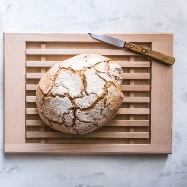 HOCHO Beukenhouten Broodsnijplank 400x250x22 mm – Met Kruimelopvang